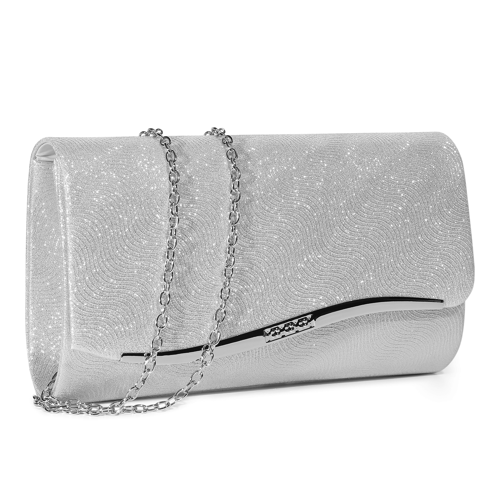 Women Clutch Evening Bag Designer Sequin Handbag Bridal Wedding Cocktail Party - Picture 25 of 27