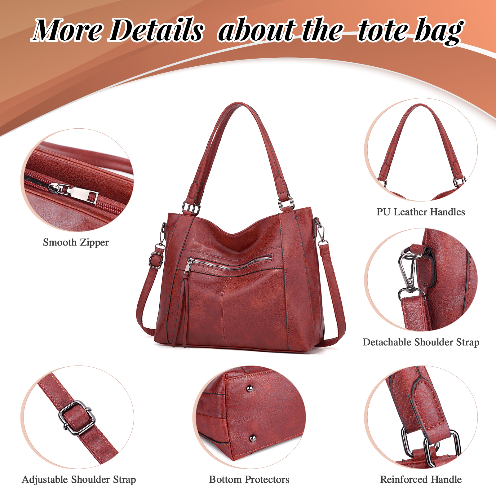2-tlg Handtaschen Damen Set Umhängetasche Groß Shopper Tasche PU Leder Bag Tote