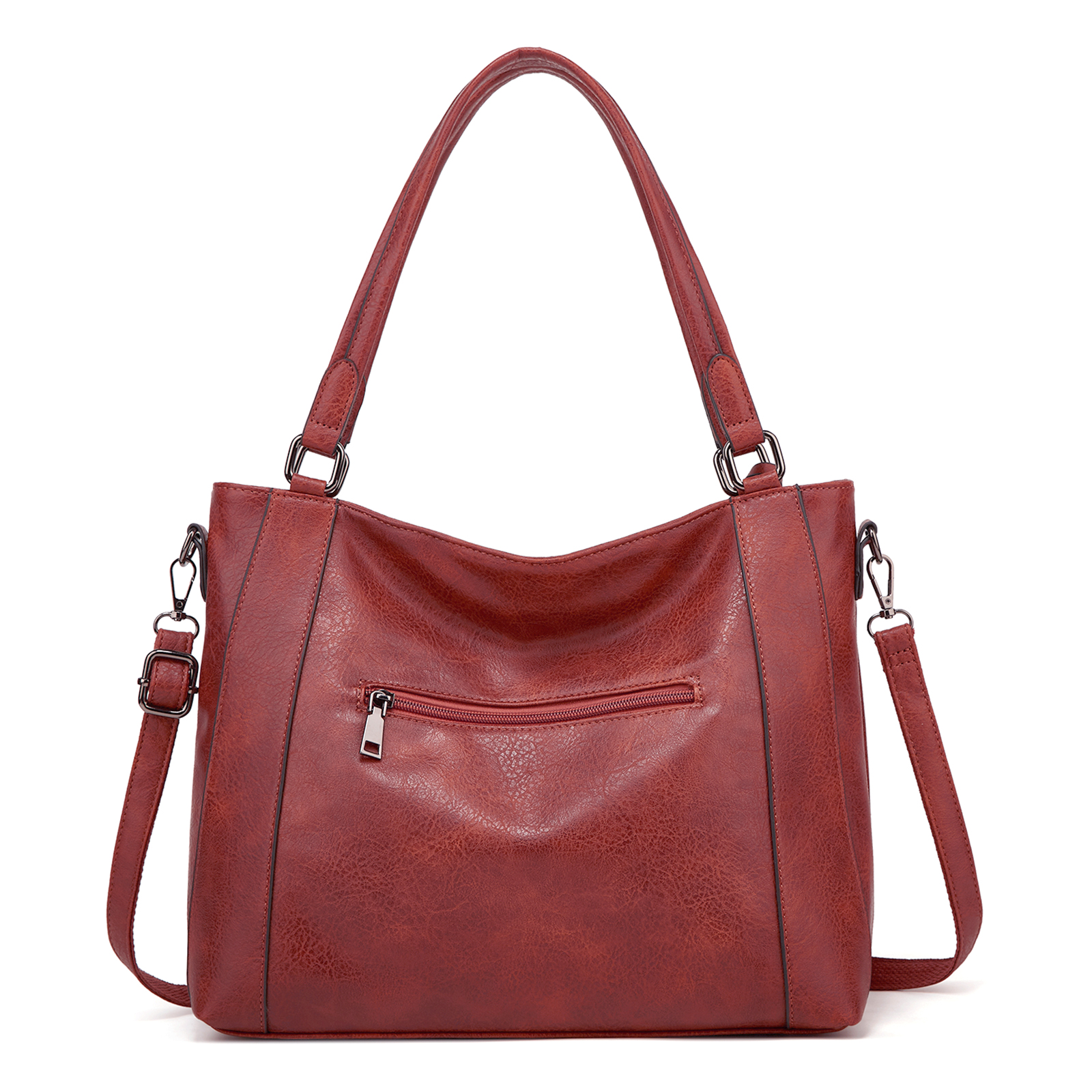 2-tlg Handtaschen Damen Set Umhängetasche Groß Shopper Tasche PU Leder Bag Tote