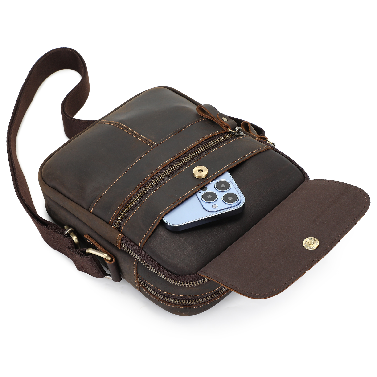 Vintage Men Messenger Shoulder Bag Genuine Leather Business Travel Handbag New - Picture 21 of 37