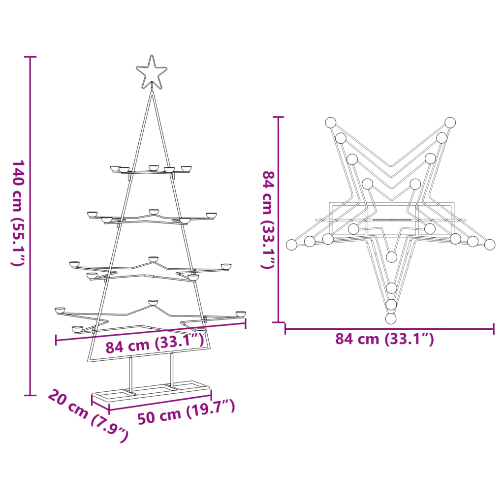 Metall-Weihnachtsbaum für Dekorationen Christbaum Tannenbaum DIY Deko Schwarz - Bild 32 von 32