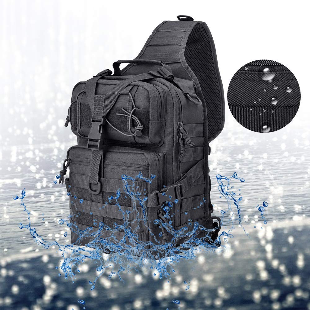 Mens Sling Backpack-Molle Tactical Military-Outdoor Travel Shoulder Chest Bag - Picture 20 of 68