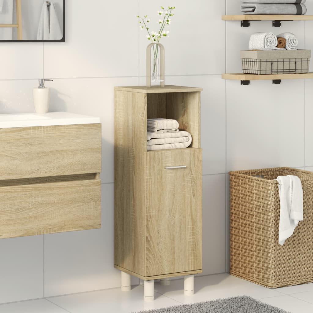 Badezimmerschrank Badschrank Schmaler Midischrank Badregal 3 Fächern 30x30x95 cm - Bild 73 von 109