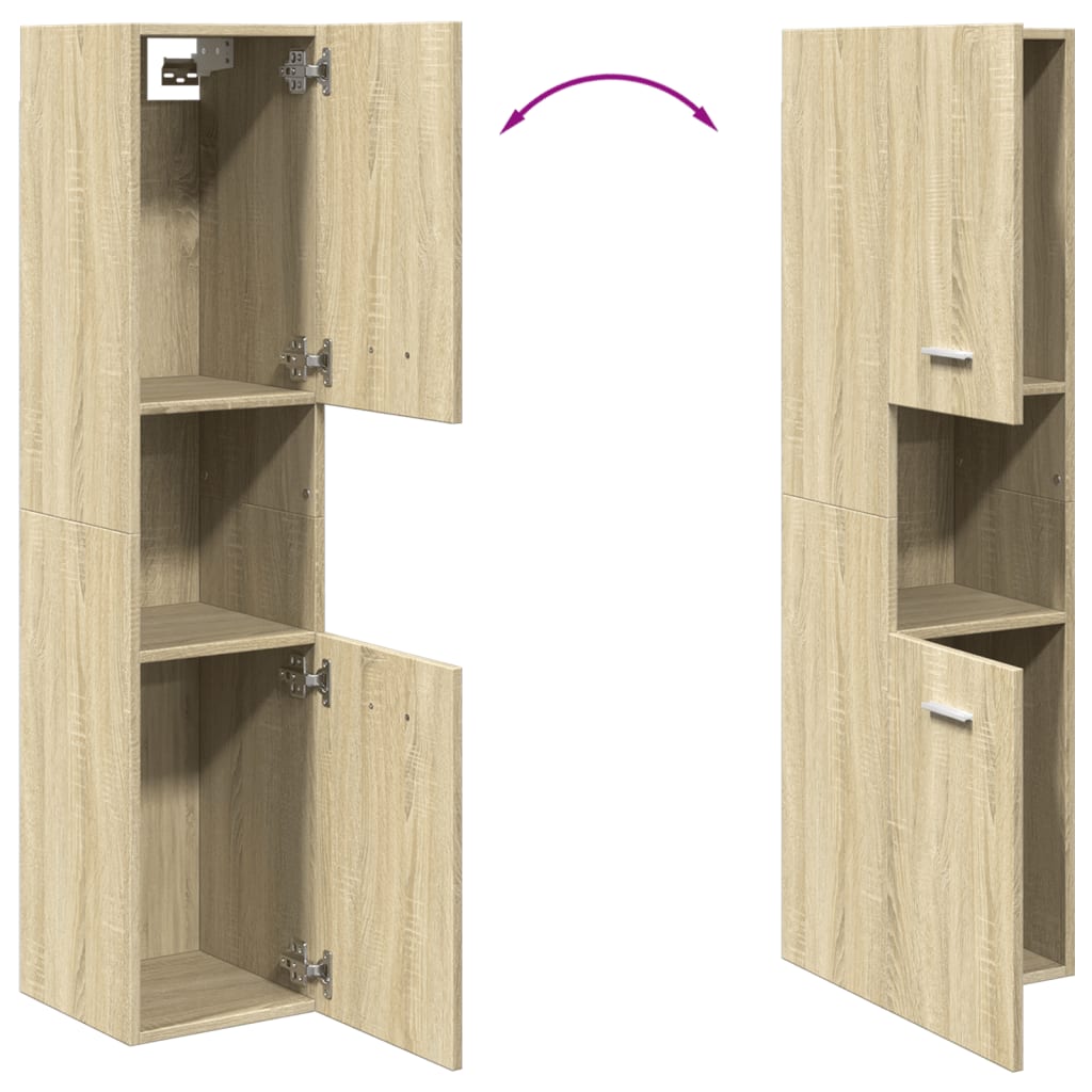 Badschrank Wandschrank Hochschrank Badezimmerschrank Hängeschrank 30x30x130cm - Bild 62 von 153