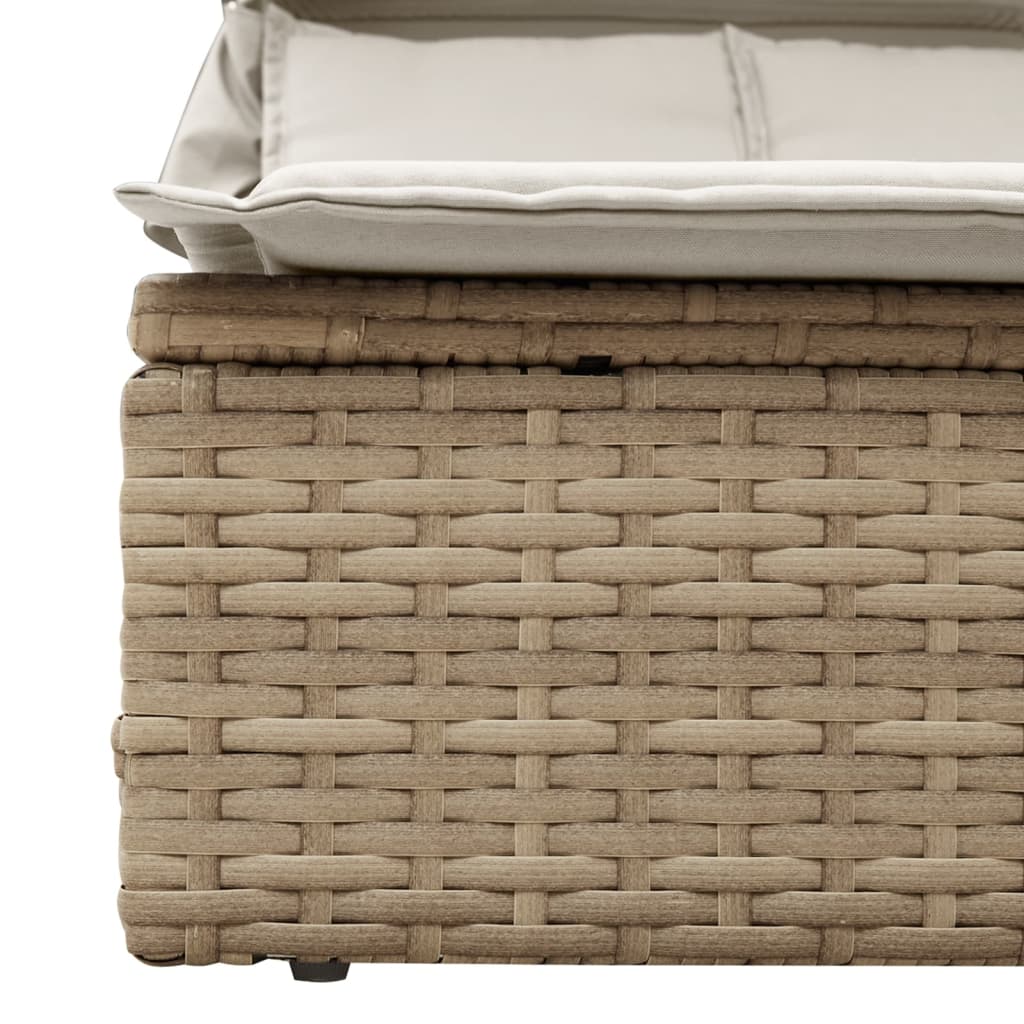 Sonneninsel Doppel-Sonnenliege mit Dach Poly Rattan Gartenliege 2 Personen Liege - Bild 27 von 65