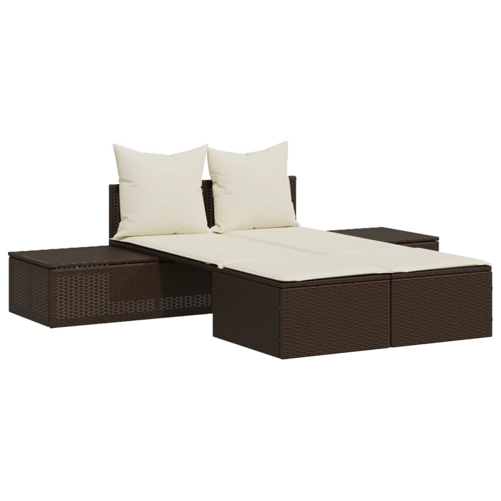 Doppel-Sonnenliege mit Auflagen Gartenliege Liegestuhl Loungeliege Poly Rattan - Bild 24 von 72