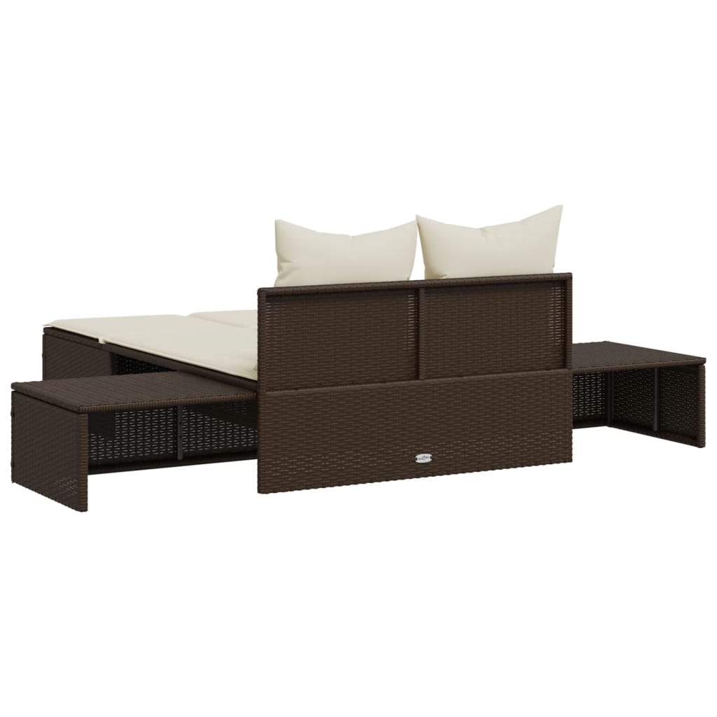 Doppel-Sonnenliege mit Auflagen Gartenliege Liegestuhl Loungeliege Poly Rattan - Bild 28 von 72