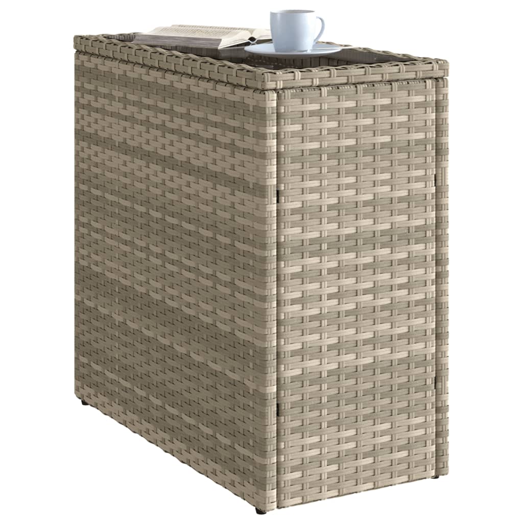 Gartentisch Beistelltisch Couchtisch Couchtisch mit Holz/Glasplatte Poly Rattan - Bild 49 von 65