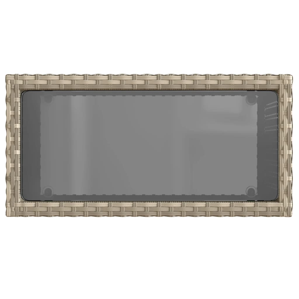 Gartentisch Beistelltisch Couchtisch Couchtisch mit Holz/Glasplatte Poly Rattan - Bild 53 von 65