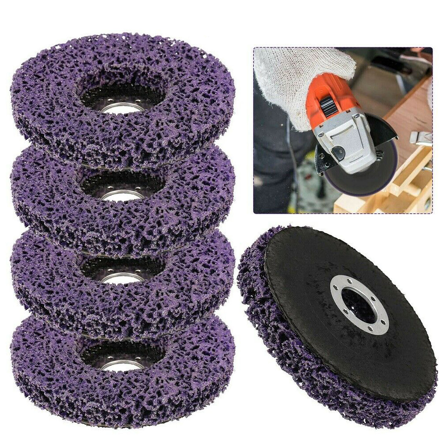 5~20x 125mm Poly Strip Disc Abrasive Wheel Paint Rust Removal For Angle Grinder - Picture 12 of 14