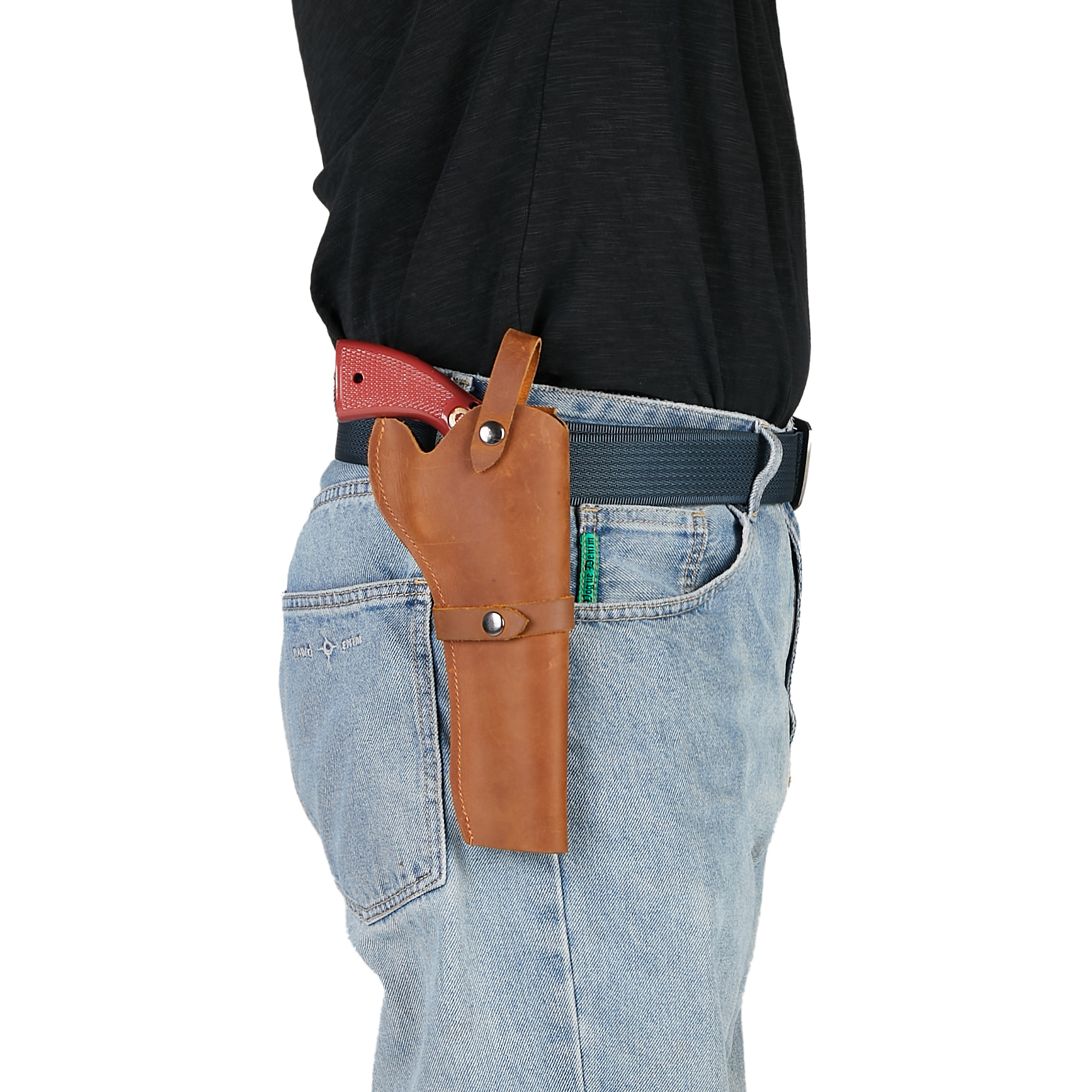 Genuine Leather Cowboy Western Holster .22 Revolver OWB Pistol Gun Holster New - Picture 24 of 25