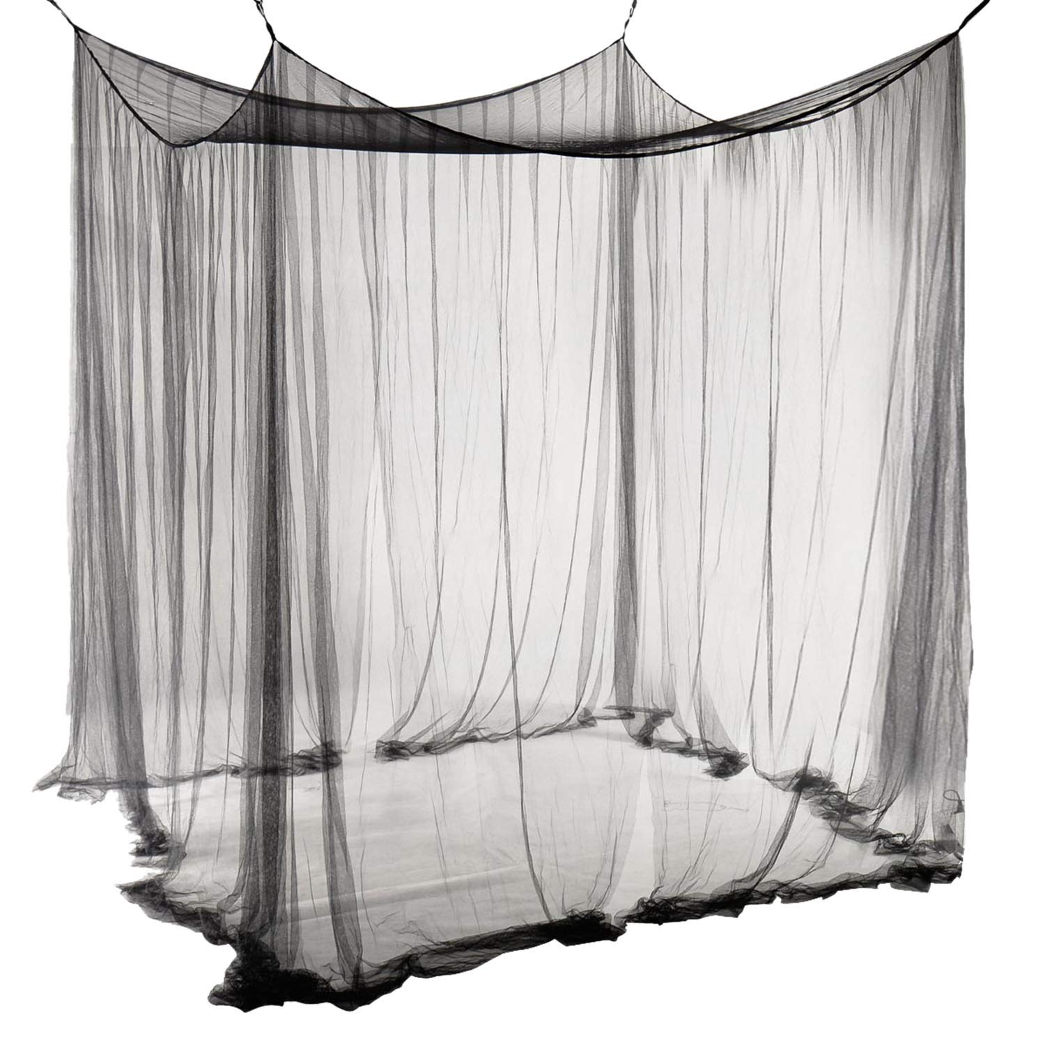 4 Corner Post Bed Curtain Canopy Mosquito Net Square Princess Fly Screen - Picture 27 of 34