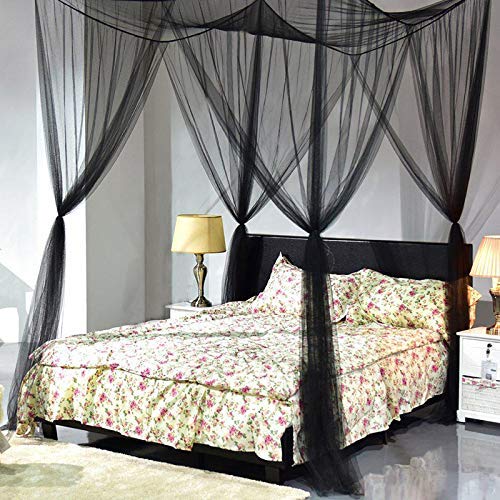 4 Corner Post Bed Curtain Canopy Mosquito Net Square Princess Fly Screen - Picture 32 of 34