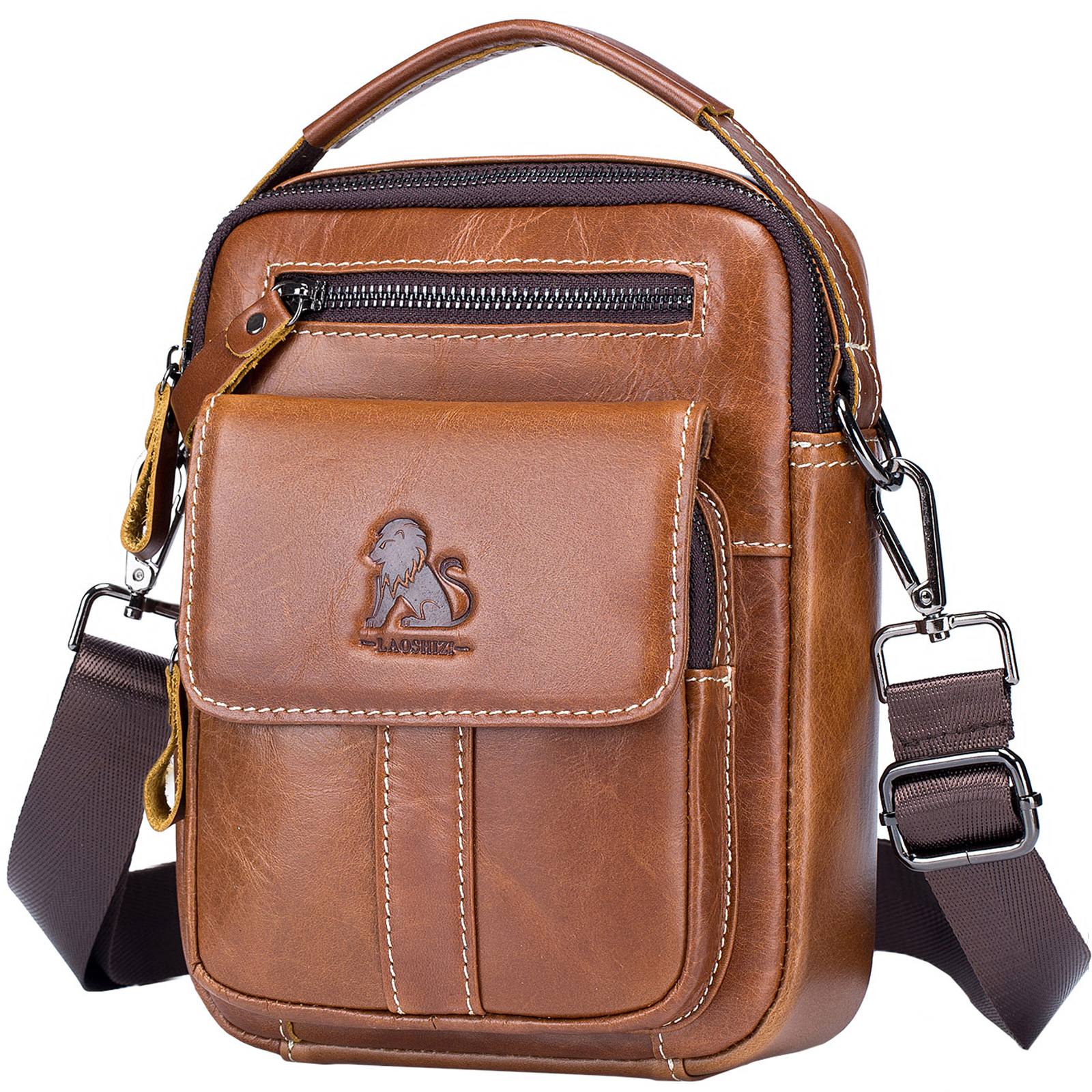 Vintage Men Messenger Shoulder Bag Genuine Leather Business Travel Handbag New - Picture 46 of 58
