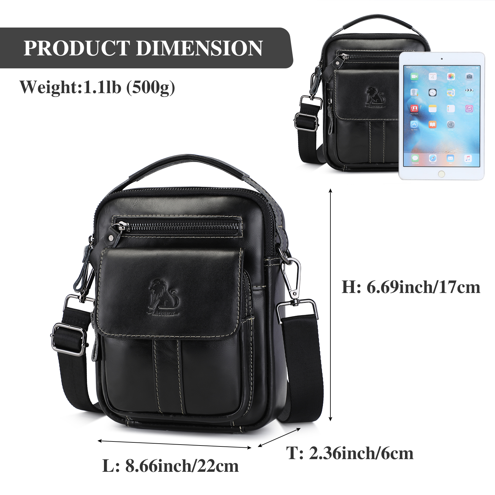 Vintage Men Messenger Shoulder Bag Genuine Leather Business Travel Handbag New - Picture 42 of 58