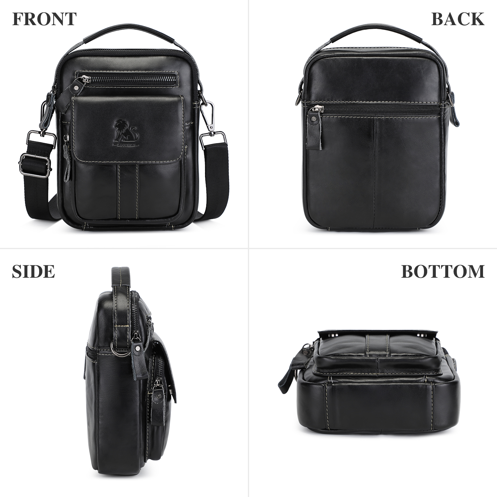 Vintage Men Messenger Shoulder Bag Genuine Leather Business Travel Handbag New - Picture 41 of 58