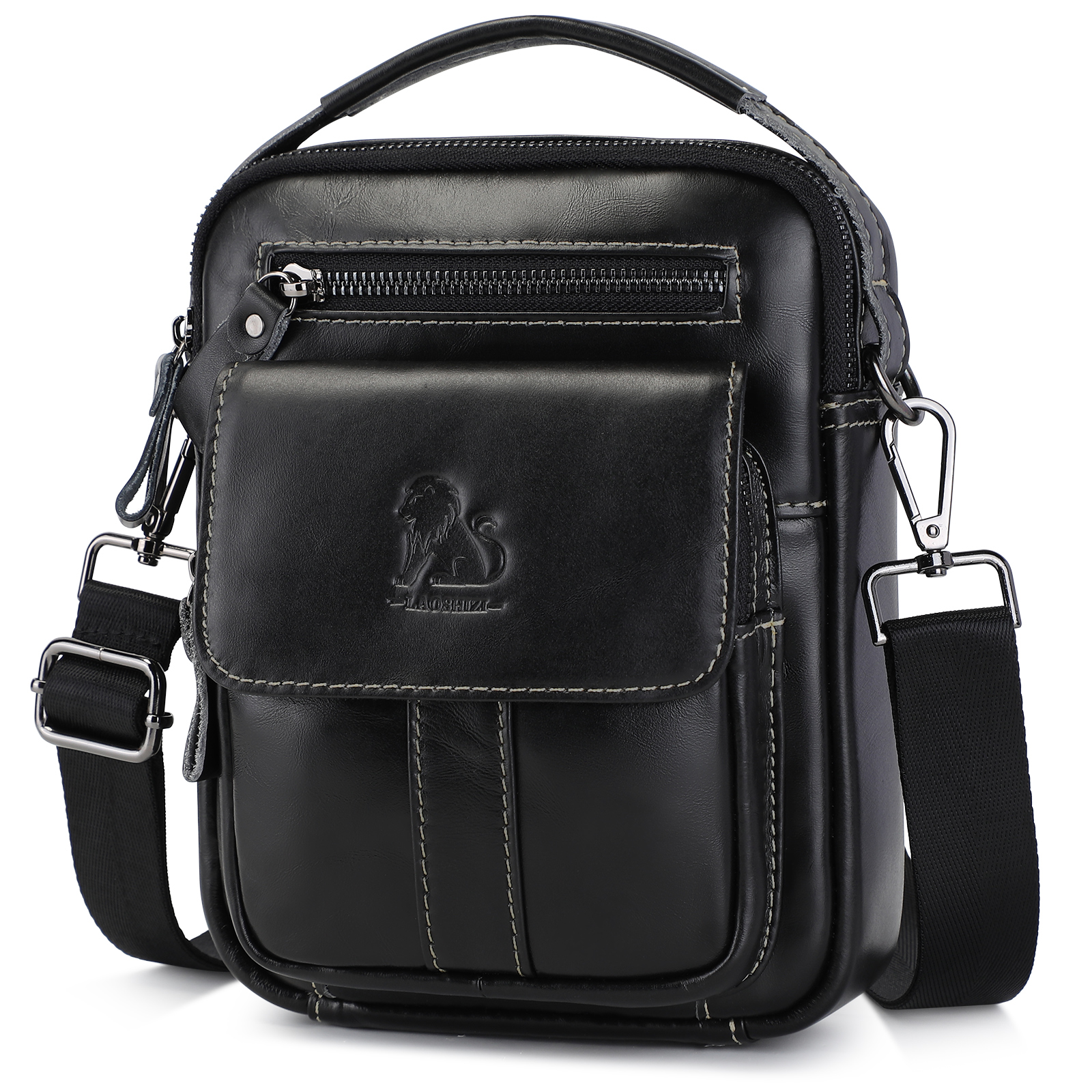 Vintage Men Messenger Shoulder Bag Genuine Leather Business Travel Handbag New - Picture 38 of 58