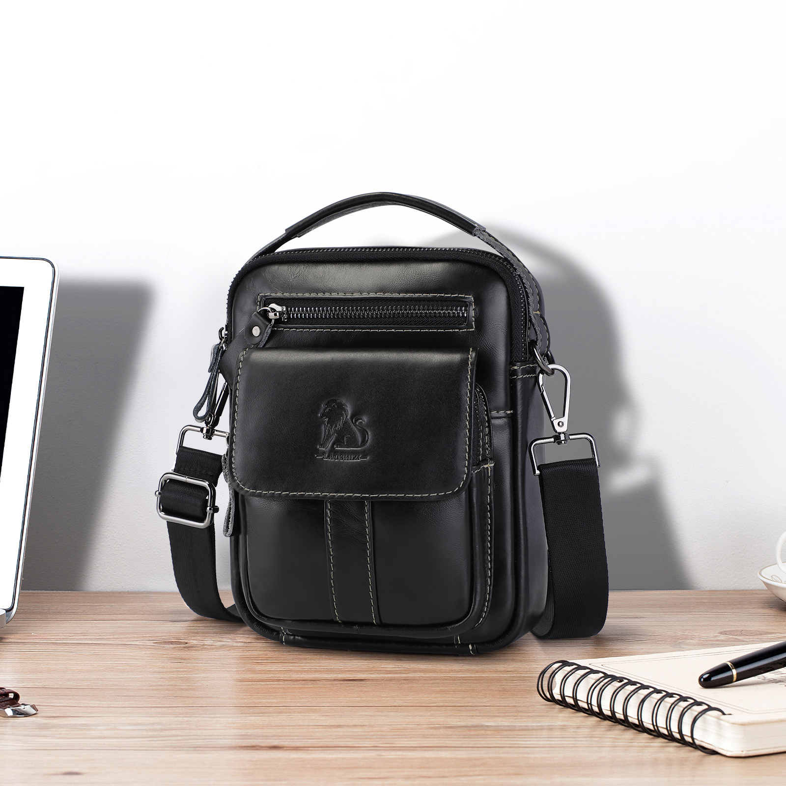Vintage Men Messenger Shoulder Bag Genuine Leather Business Travel Handbag New - Picture 40 of 58