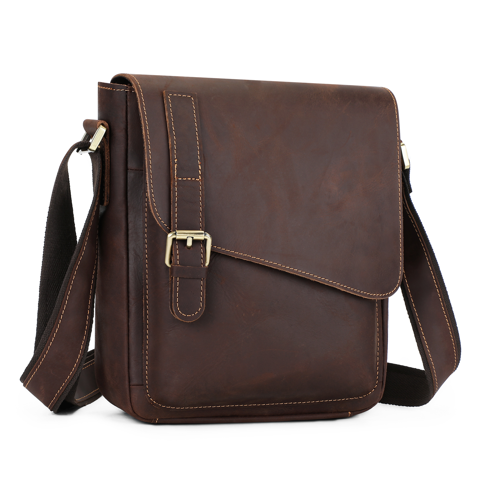 Vintage Men Messenger Shoulder Bag Genuine Leather Business Travel Handbag New - Picture 10 of 37