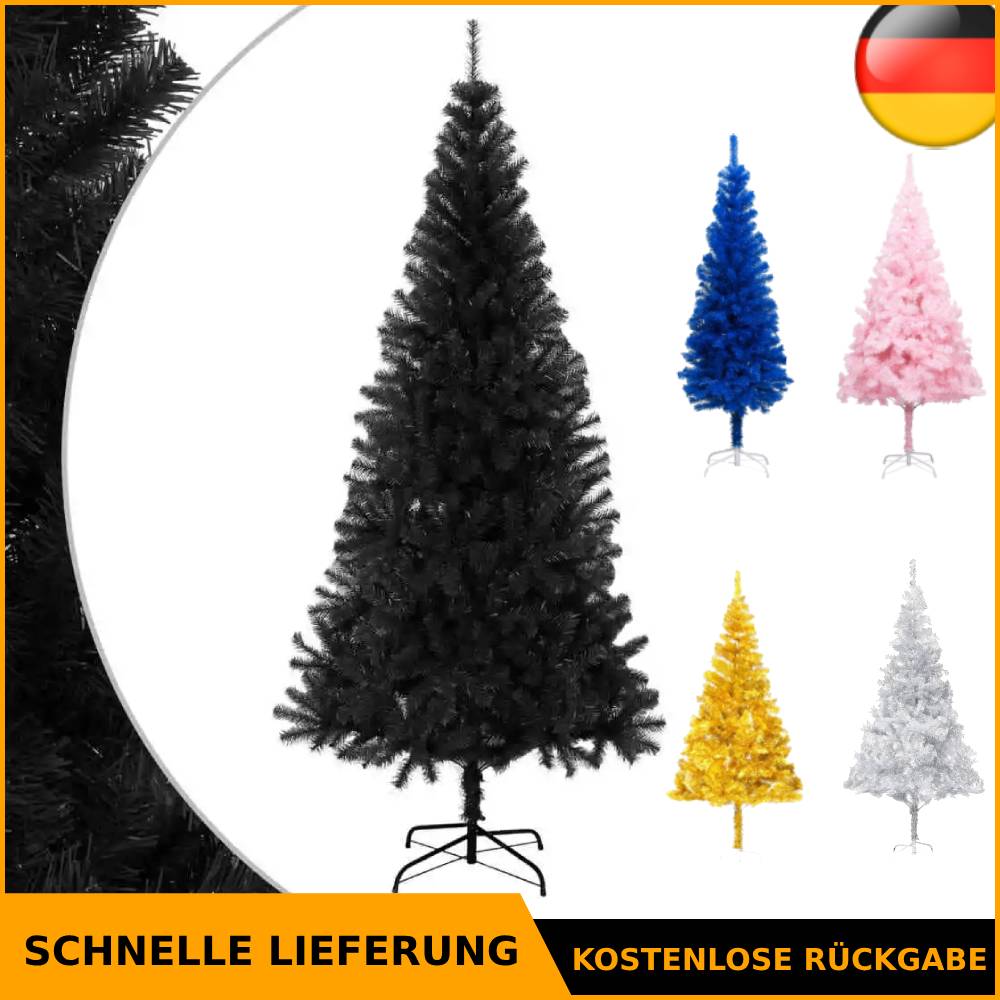 vidaXL Künstlicher Weihnachtsbaum Kunstbaum Ständer Schwarz 150-240 cm PVC