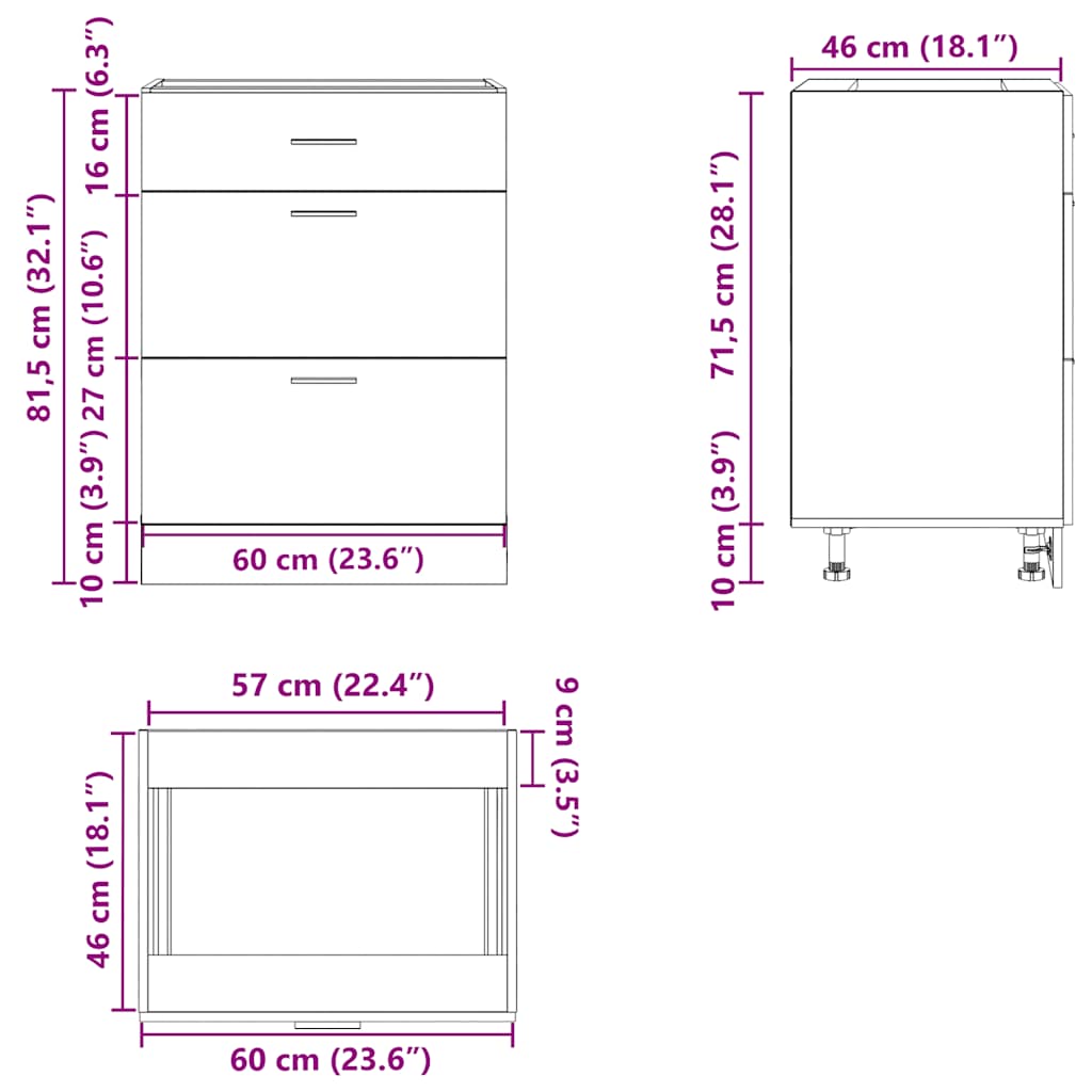 Betongrau Küchenschrank Hängeschrank Küchenzeile Küche Unterschrank Einbauküche - Bild 304 von 323