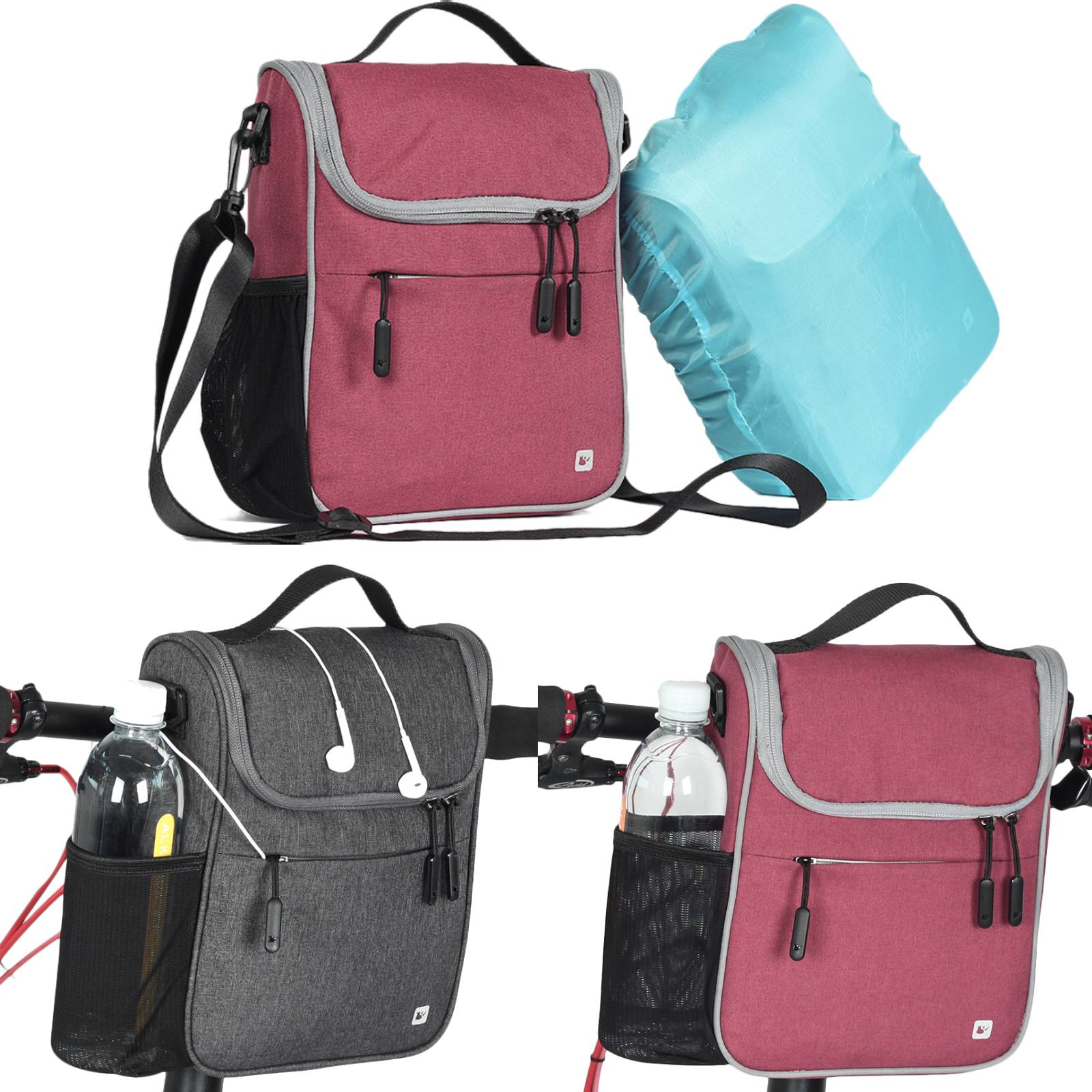 Cycling Handlebar Bag Waterproof Bike Front Bicycle Storage Basket Shoulder Bag - Picture 1 of 24