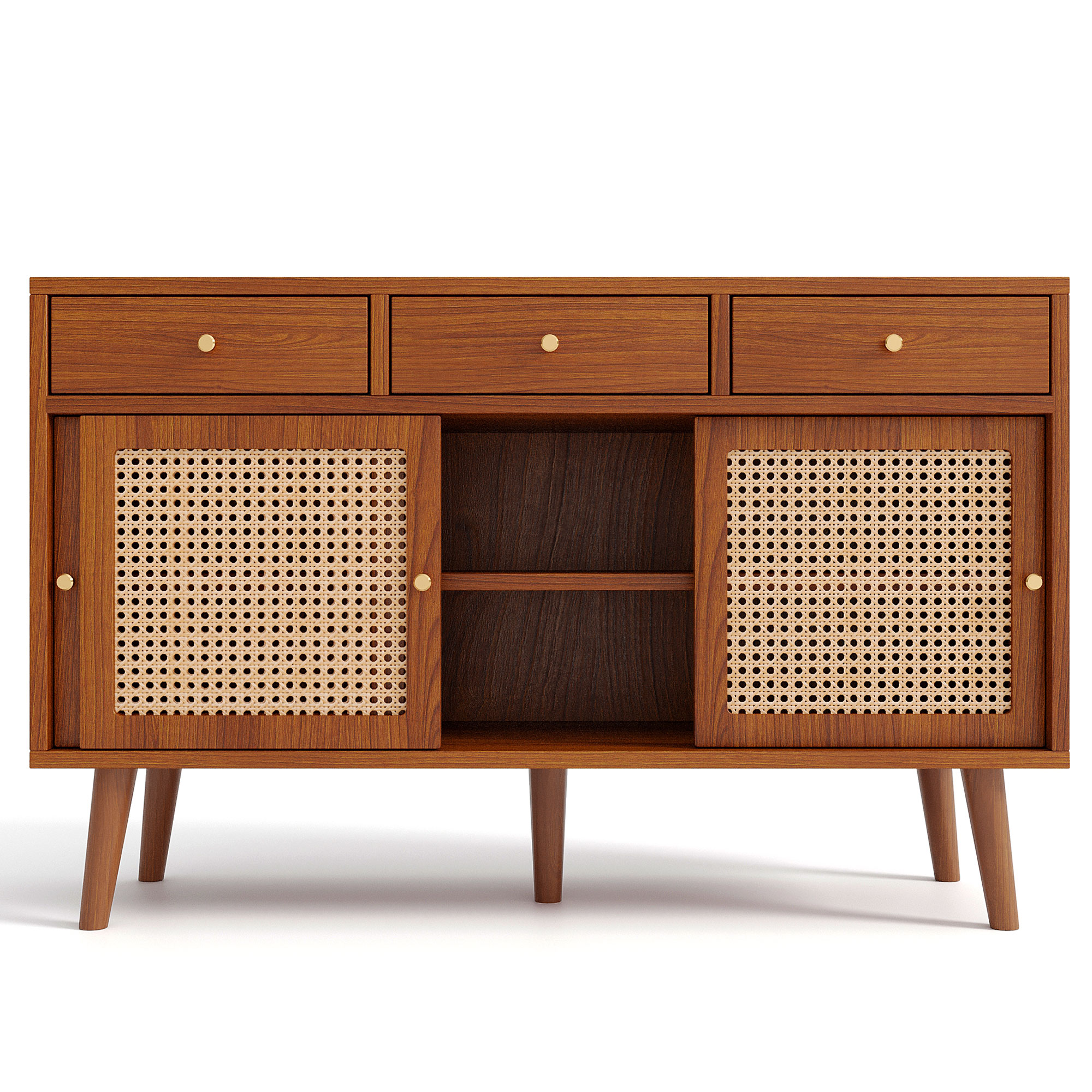Sideboard, Kommode mit Schubladen und Türen Anrichte Holz Schrank Küchenschrank