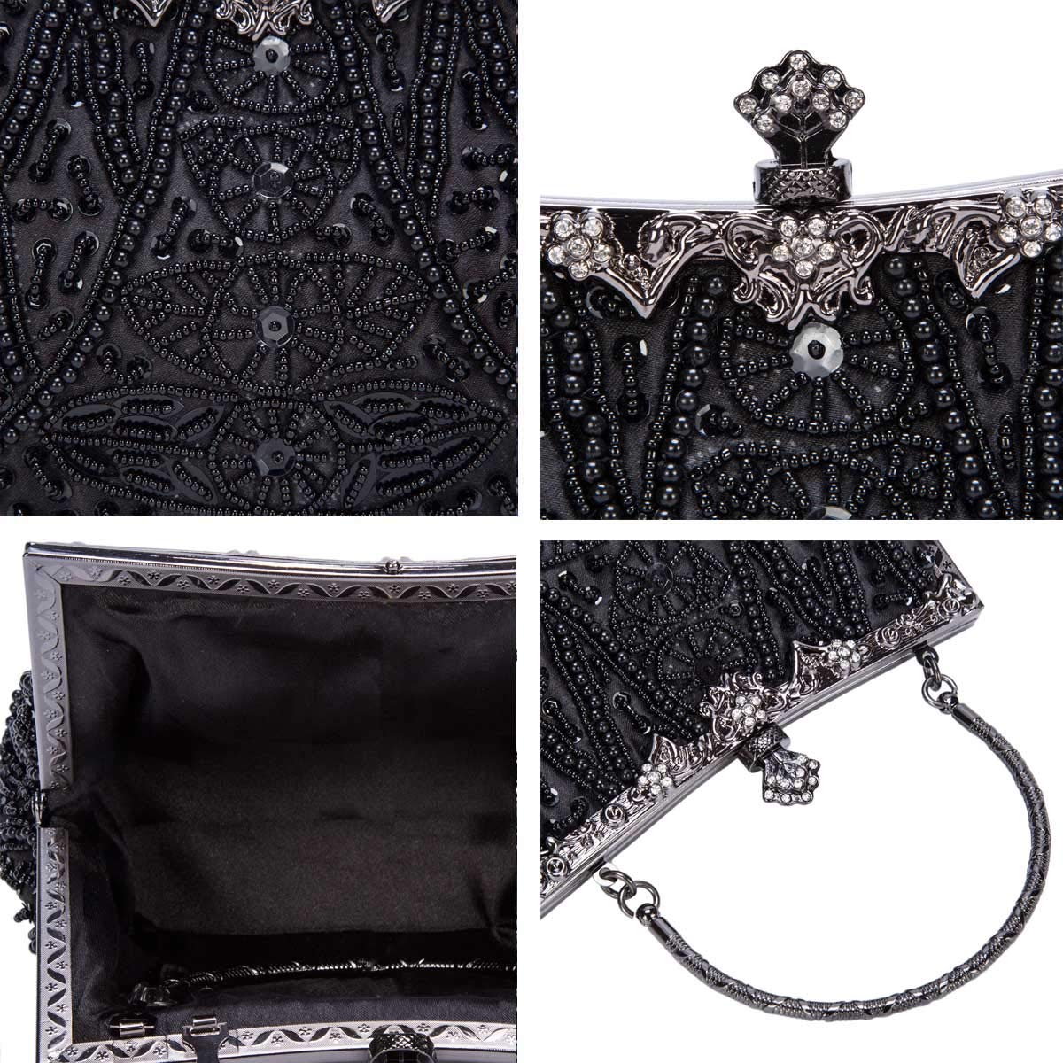 1920S Abendtaschen Damen Vintage Clutch Tasche Perlen Handtasche Umhängetasche