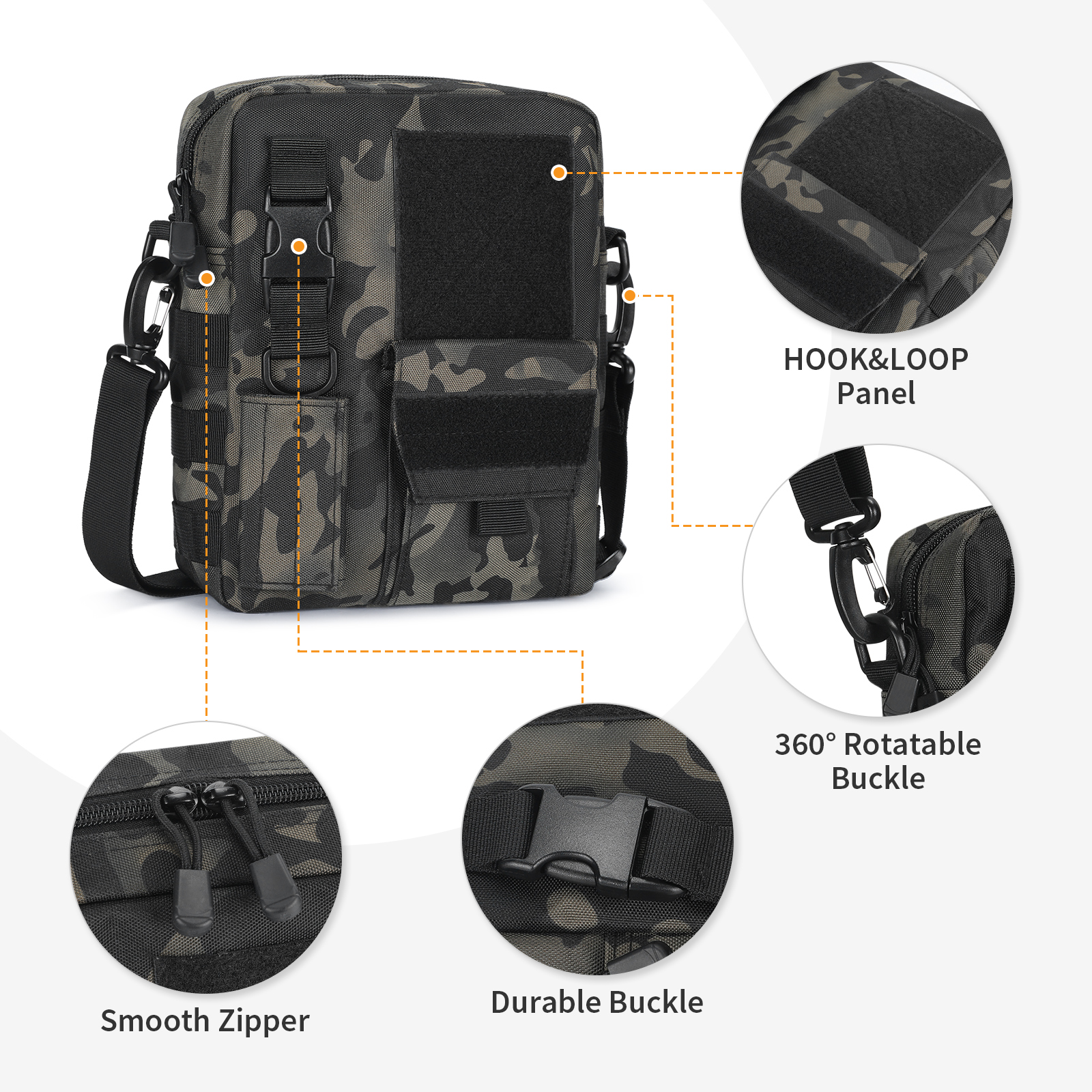 Men Shoulder Messenger Bag Canvas Tactical Crossbody Pack Small Sling Bag US - Picture 13 of 34