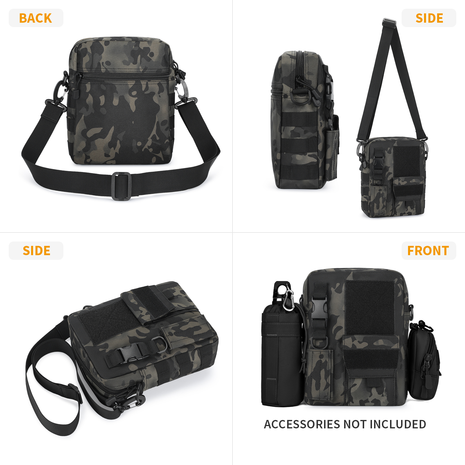 Men Shoulder Messenger Bag Canvas Tactical Crossbody Pack Small Sling Bag US - Picture 11 of 34