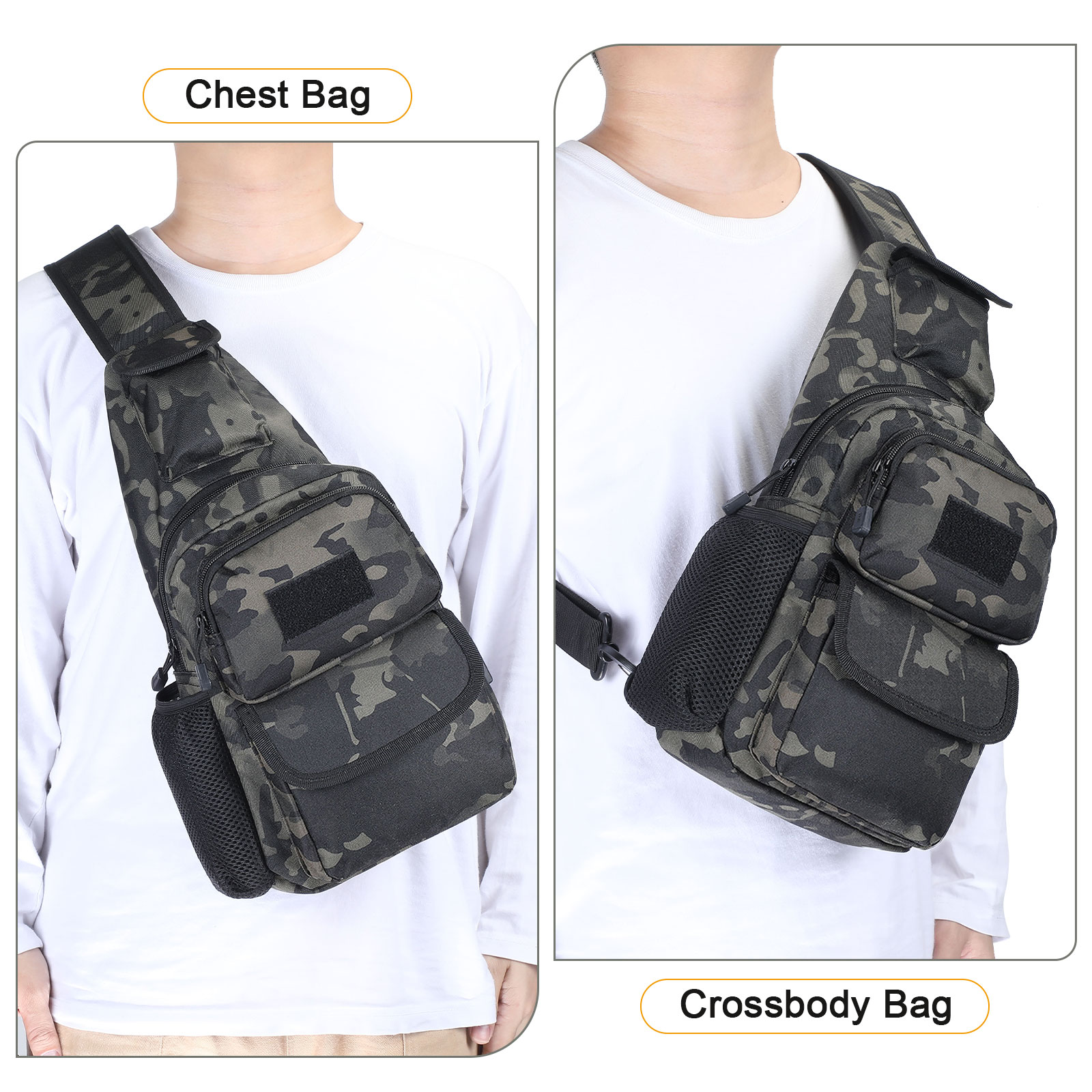 Mens Sling Backpack-Molle Tactical Military-Outdoor Travel Shoulder Chest Bag - Picture 57 of 68