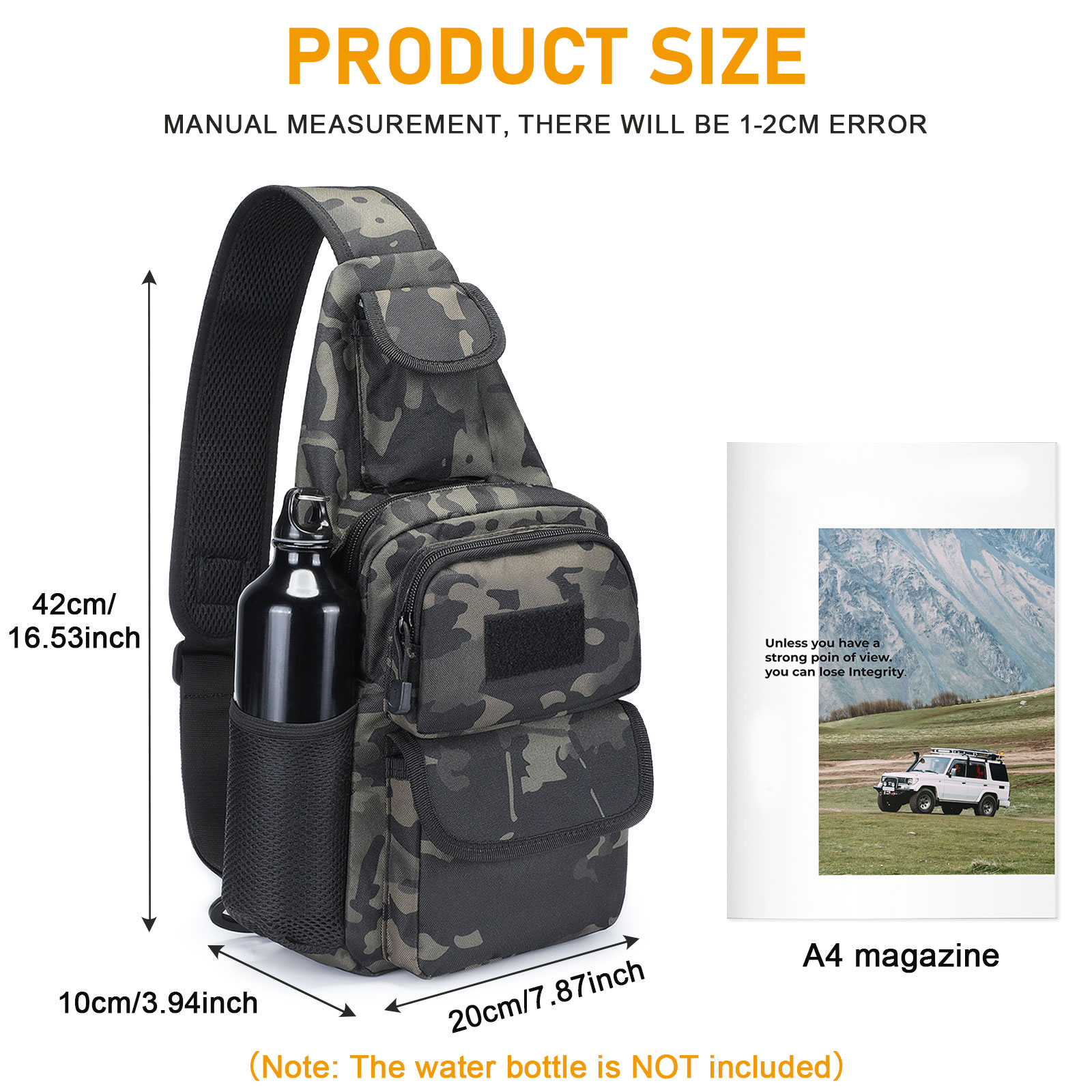 Herren Taktische Umhängetasche Militär Brusttasche Sling Rucksack Tagesrucksack 