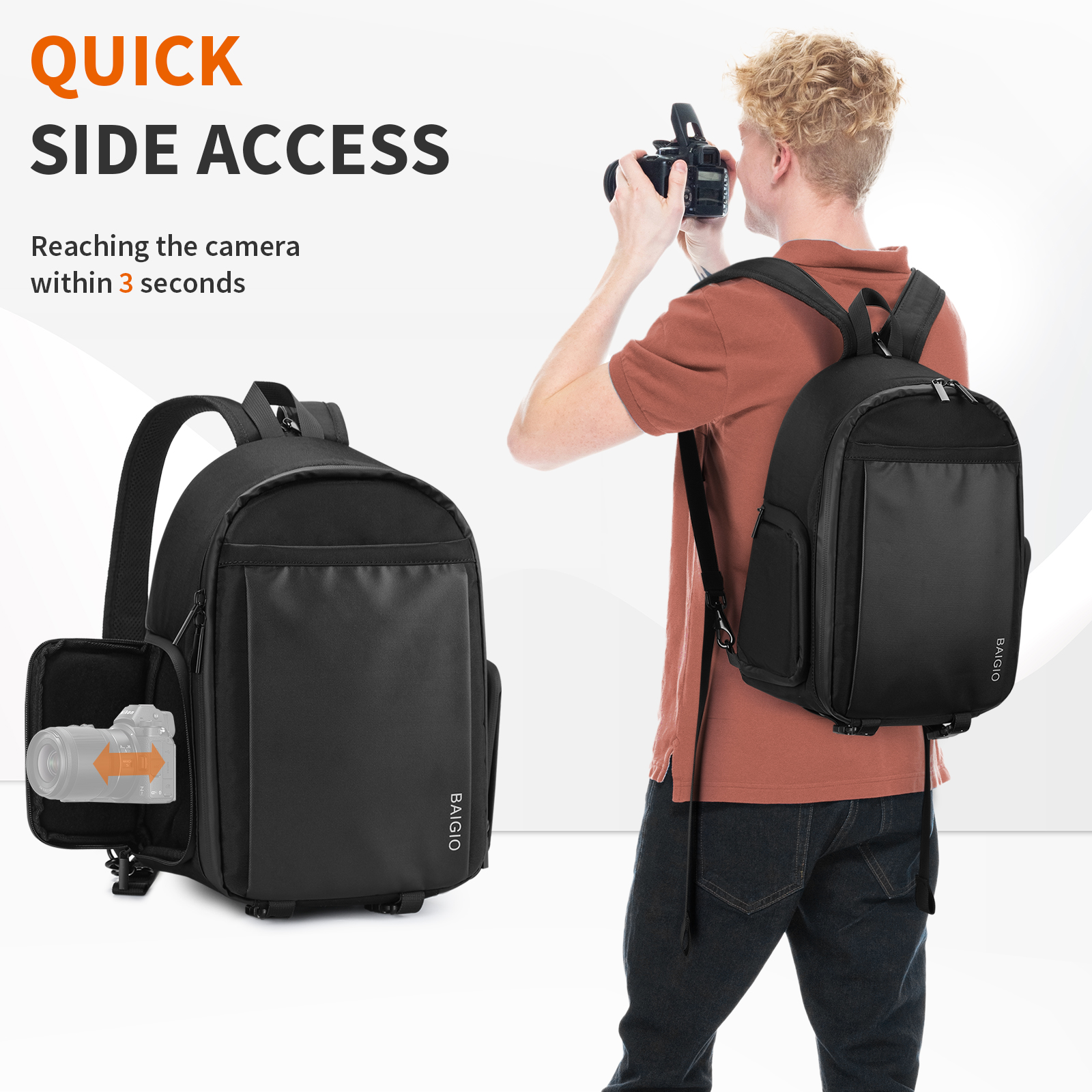 Camera Backpack Travel Sling Bag for DSLR SLR Nikon Sony Crossbody Shoulder Bag