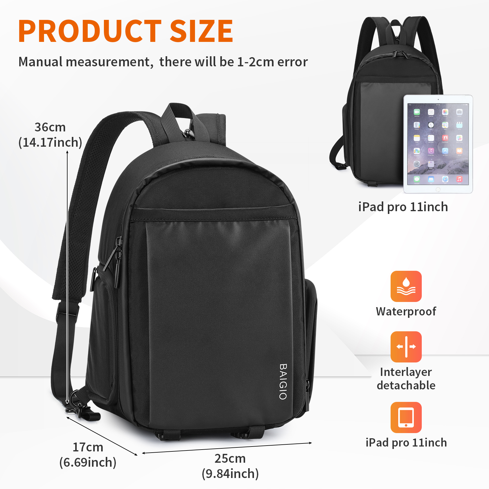 Camera Backpack Travel Sling Bag for DSLR SLR Nikon Sony Crossbody Shoulder Bag