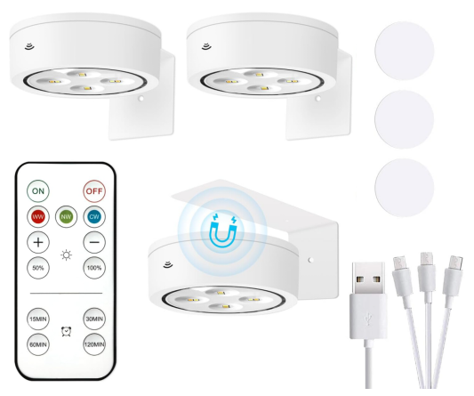 3/6Pack LED Picture Lights Rechargeable Dimmable Wireless Art Display Wall Light - Picture 22 of 26