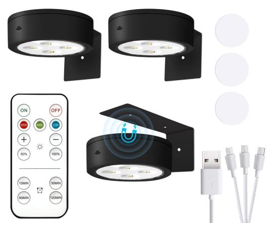 3/6Pack LED Picture Lights Rechargeable Dimmable Wireless Art Display Wall Light - Picture 21 of 26