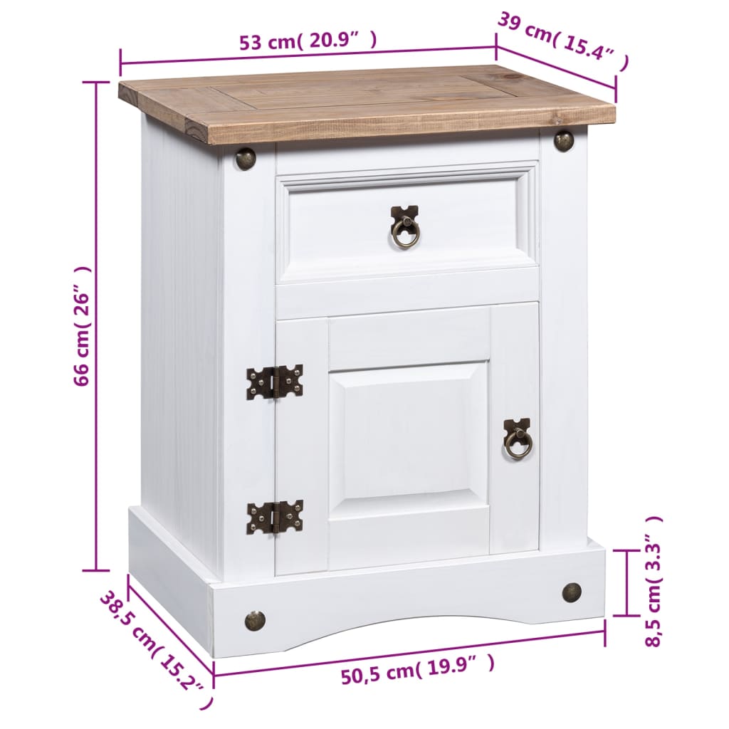 Rustic Mexican Pine Wood Corona Waxed Furniture Home White Body and Brown Top - Picture 2 of 87