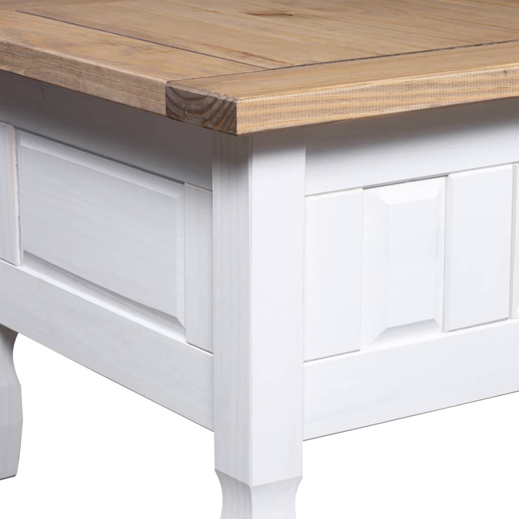 Rustic Mexican Pine Wood Corona Waxed Furniture Home White Body and Brown Top - Picture 29 of 87
