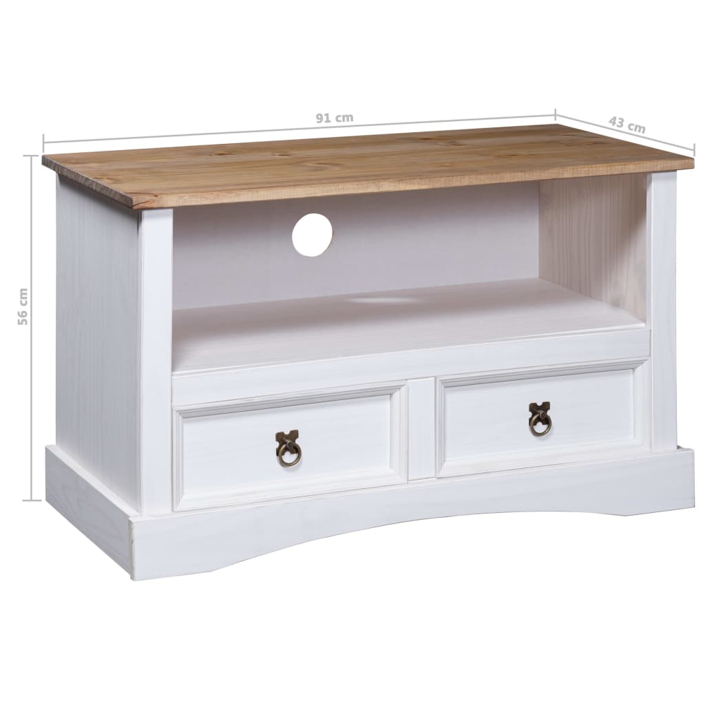 Rustic Mexican Pine Wood Corona Waxed Furniture Home White Body and Brown Top - Picture 30 of 87