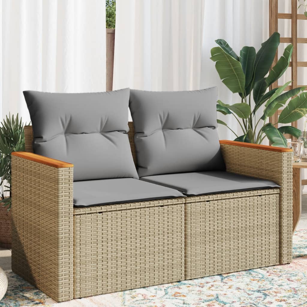 2-Sitzer Gartensofa mit Kissen Terrassen Sitzgruppen Gartenmöbel Outdoor-Sofa - Bild 23 von 24