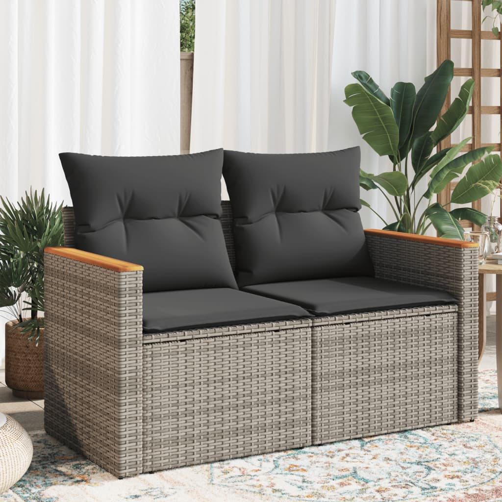 2-Sitzer Gartensofa mit Kissen Terrassen Sitzgruppen Gartenmöbel Outdoor-Sofa - Bild 24 von 24