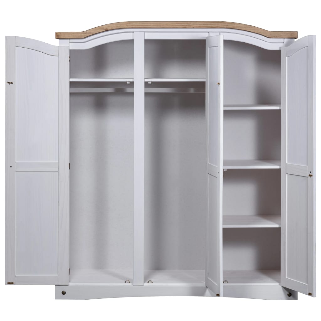 Rustic Mexican Pine Wood Corona Waxed Furniture Home White Body and Brown Top - Picture 17 of 87
