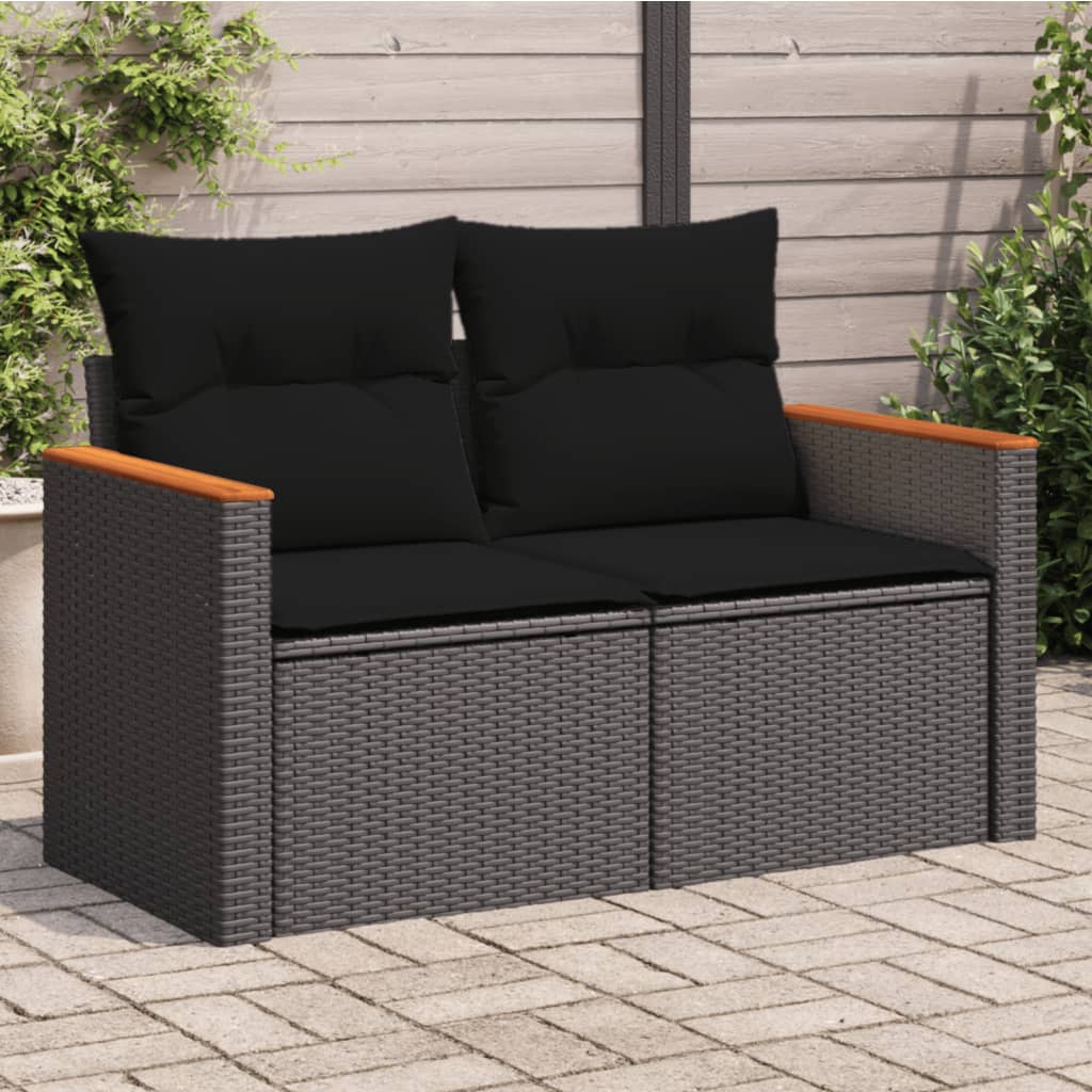 2-Sitzer Gartensofa mit Kissen Terrassen Sitzgruppen Gartenmöbel Outdoor-Sofa - Bild 21 von 24