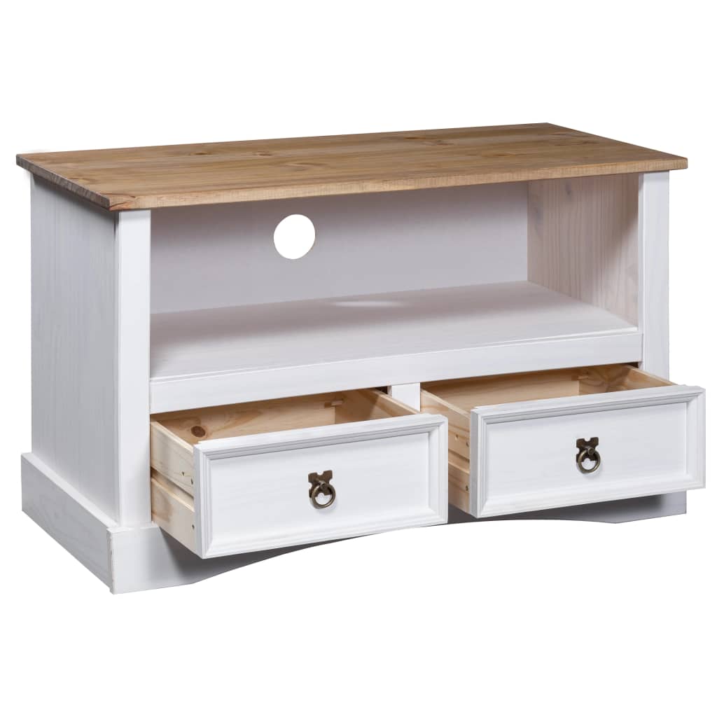 Rustic Mexican Pine Wood Corona Waxed Furniture Home White Body and Brown Top - Picture 33 of 87
