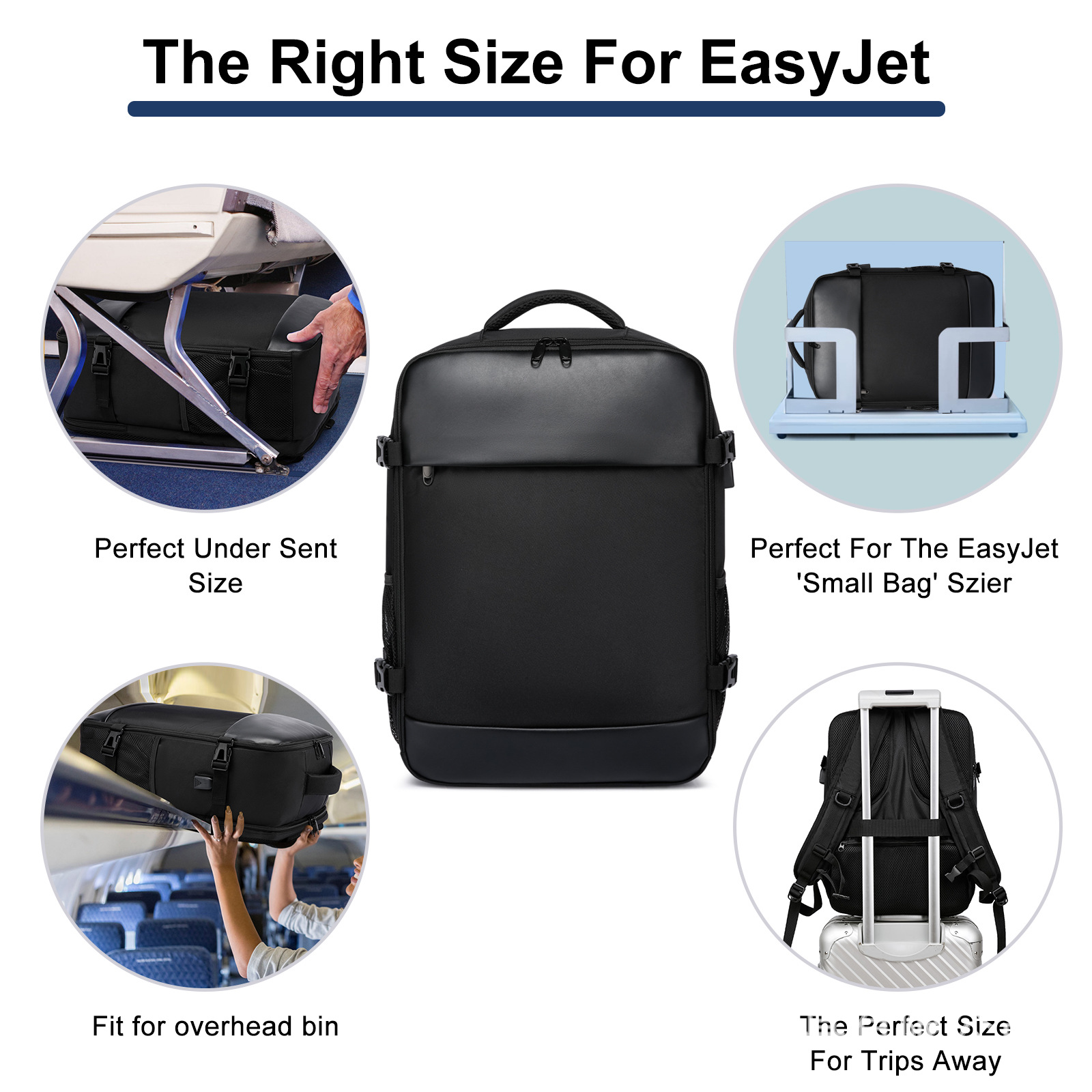 Rucksack 40x20x25 Handgepäck Reiserucksack Ryanair Boardgepäck Schulrucksack Neu - Bild 37 von 63
