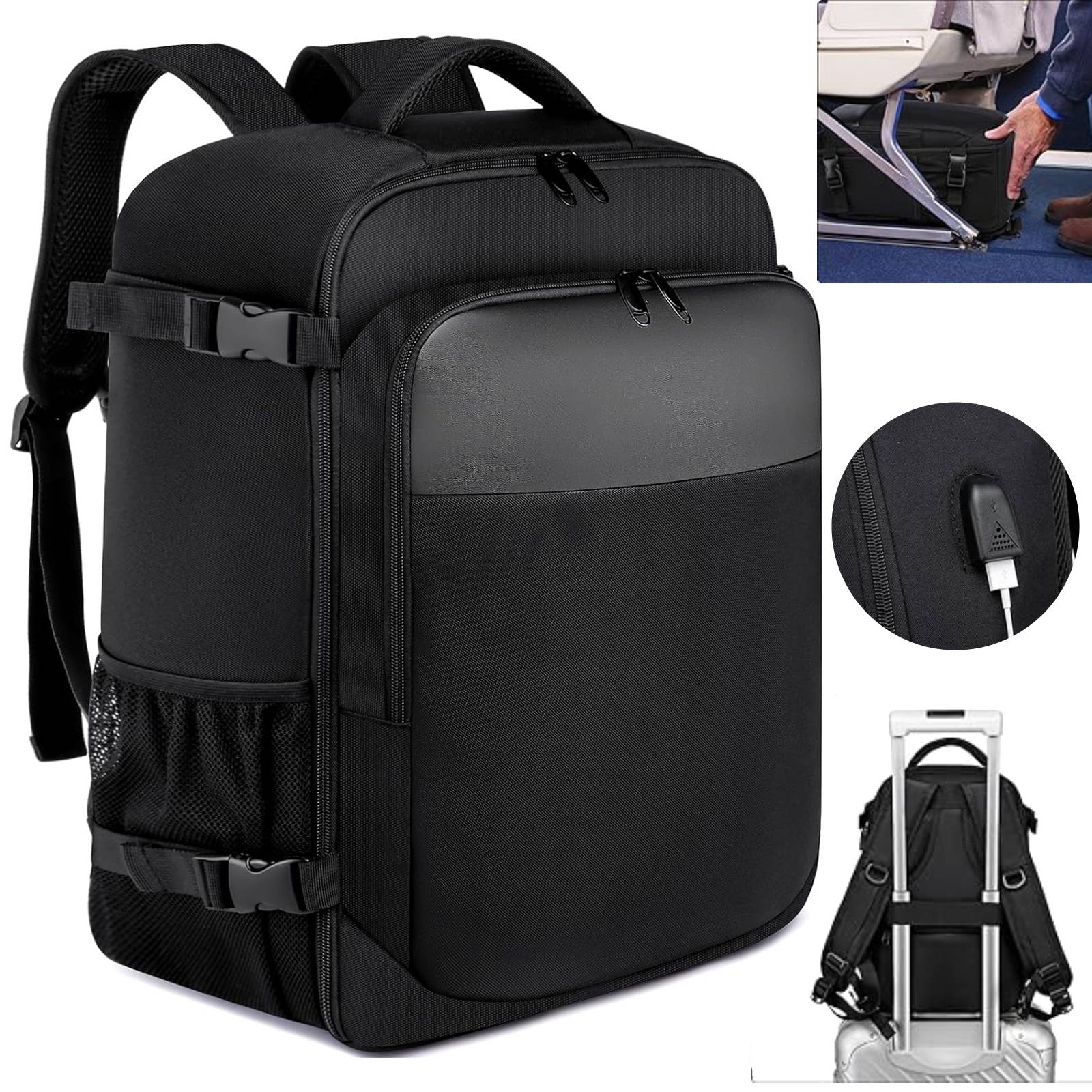 Herren Damen Handgepäck Rucksack 40x20x25 Reisen Ryanair Wizz Air Boardgepäck - Bild 24 von 36