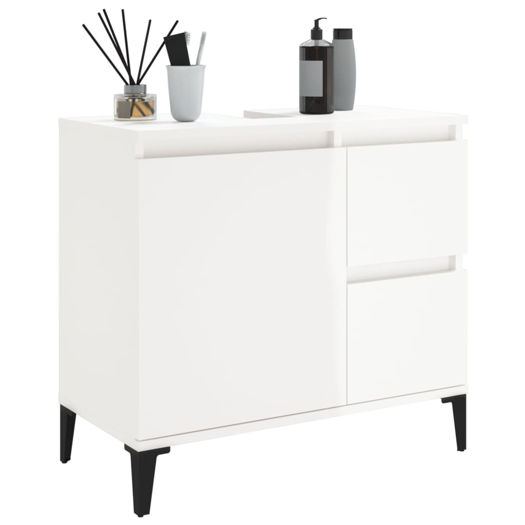 Waschbeckenunterschrank Waschtisch Unterschrank Badschrank mit 2 Schubladen - Bild 24 von 86