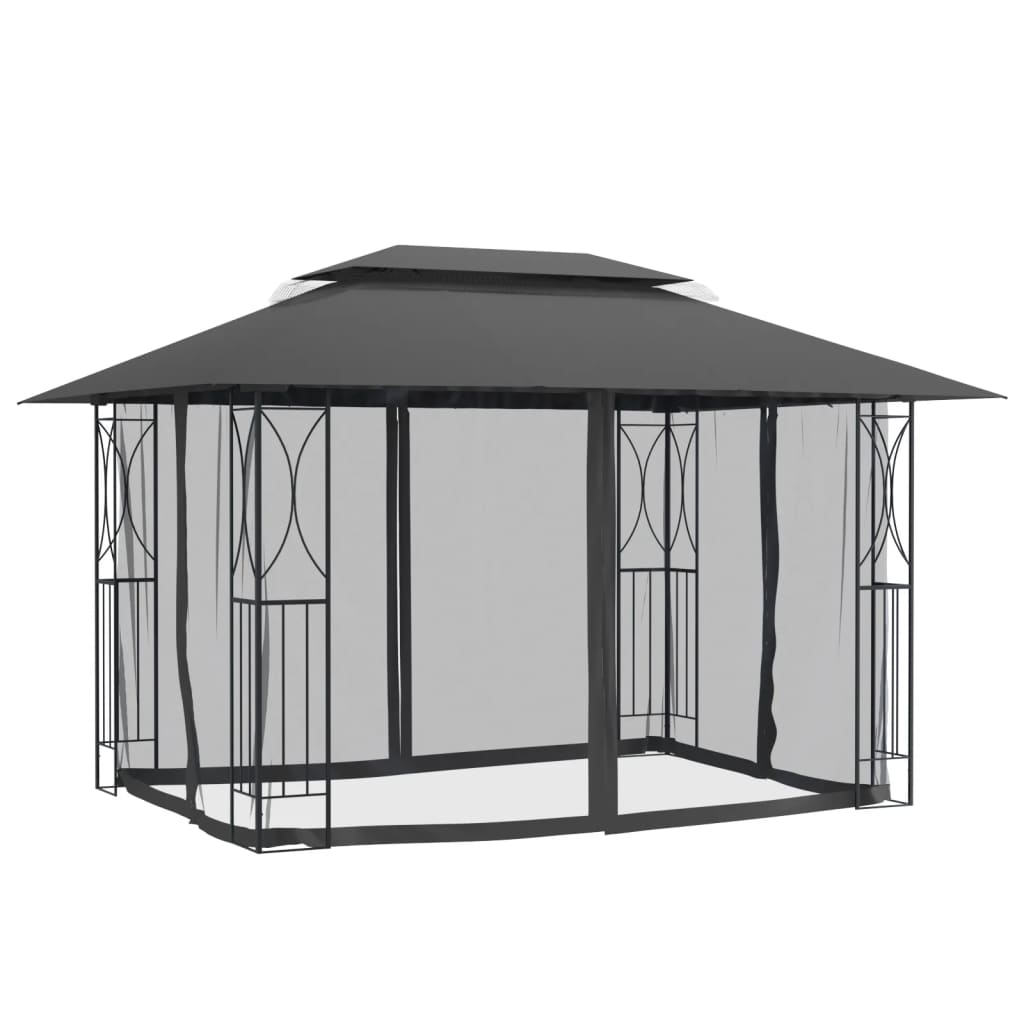 Luxus Pavillon 3x3m 3x4m Seitenwänden Gartenpavillon Partyzelt Gartenzelt Gazebo - Bild 14 von 19