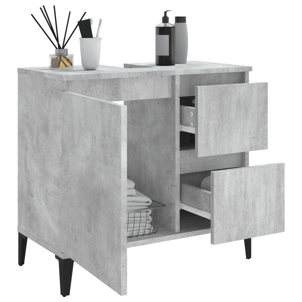 Waschbeckenunterschrank Waschtisch Unterschrank Badschrank mit 2 Schubladen - Bild 42 von 86
