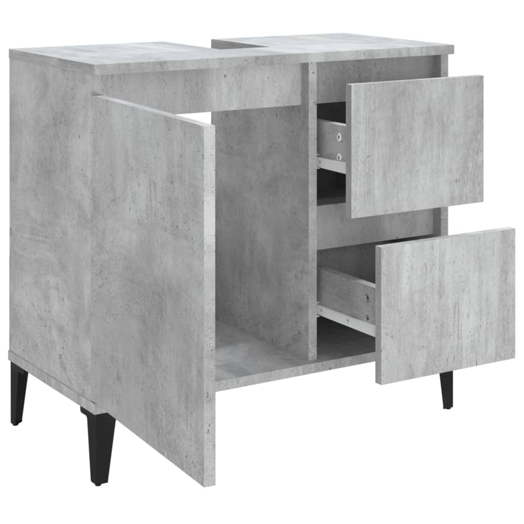Waschbeckenunterschrank Waschtisch Unterschrank Badschrank mit 2 Schubladen - Bild 44 von 86